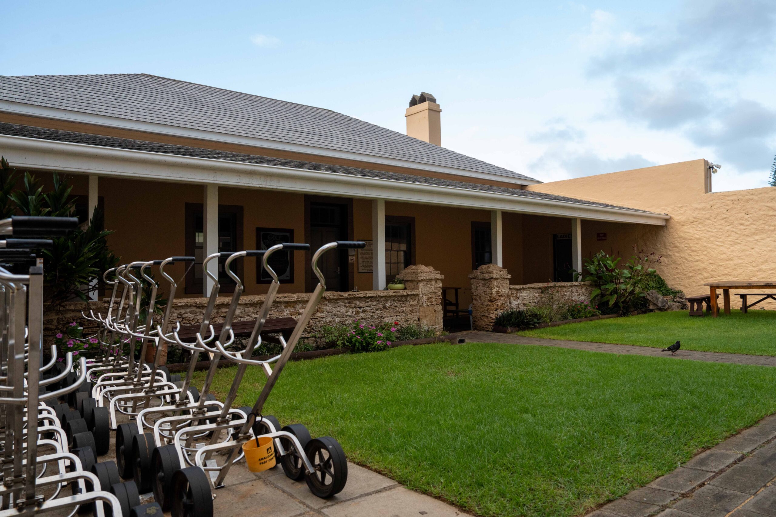 Outside the clubhouse at the Norfolk Island Golf Club
