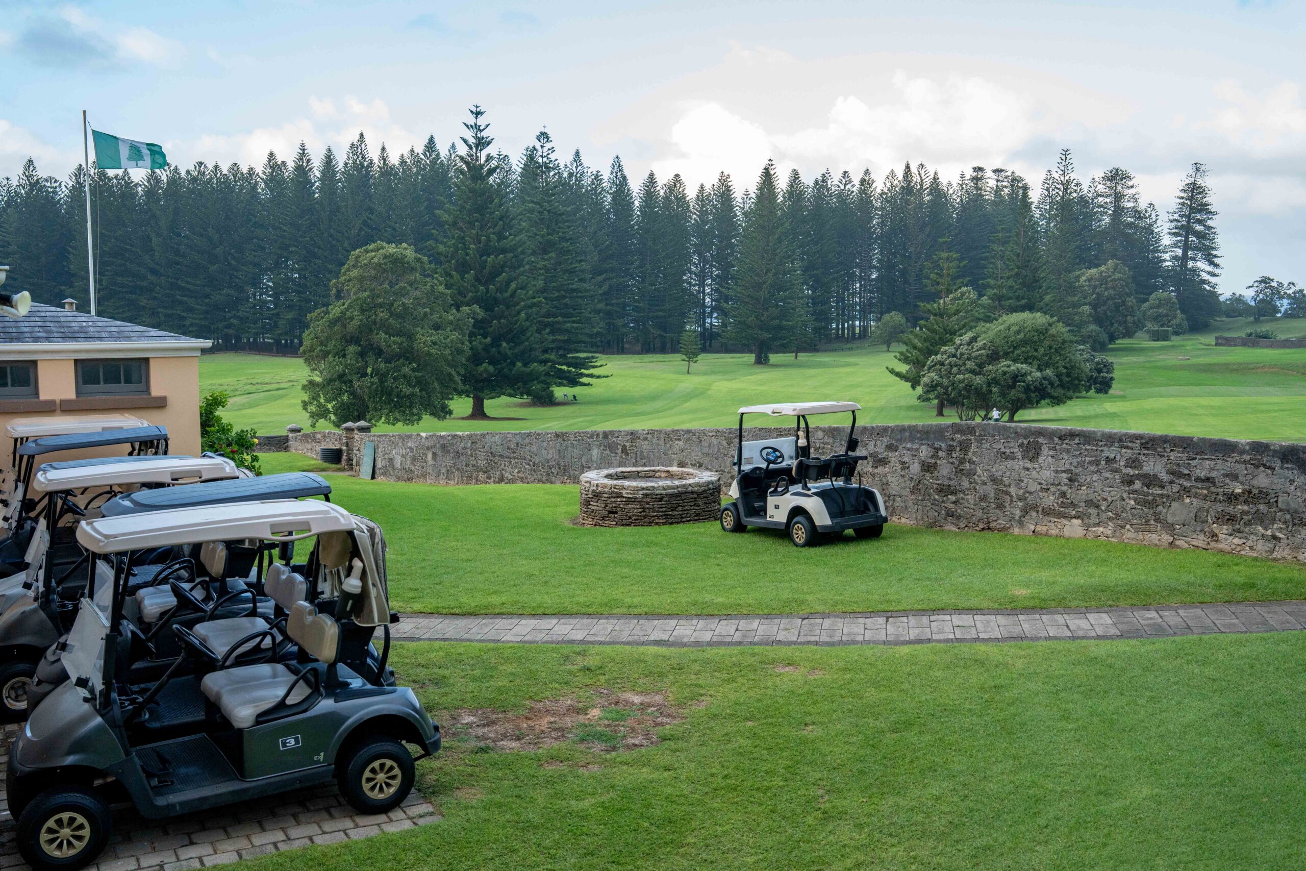 Golf carts at the Norfolk Island Golf Club