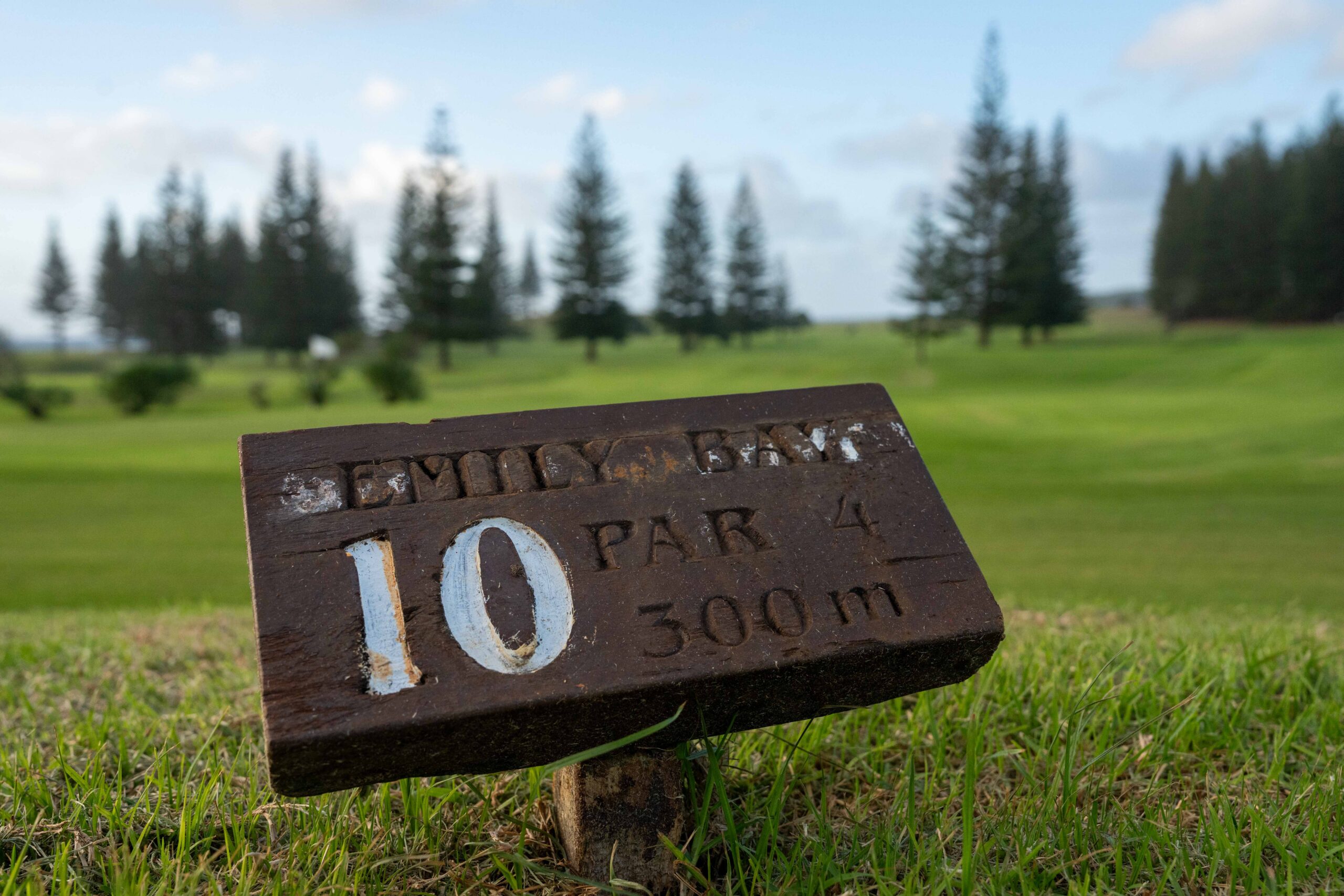 The tee off sign at the Norfolk Island Golf Club