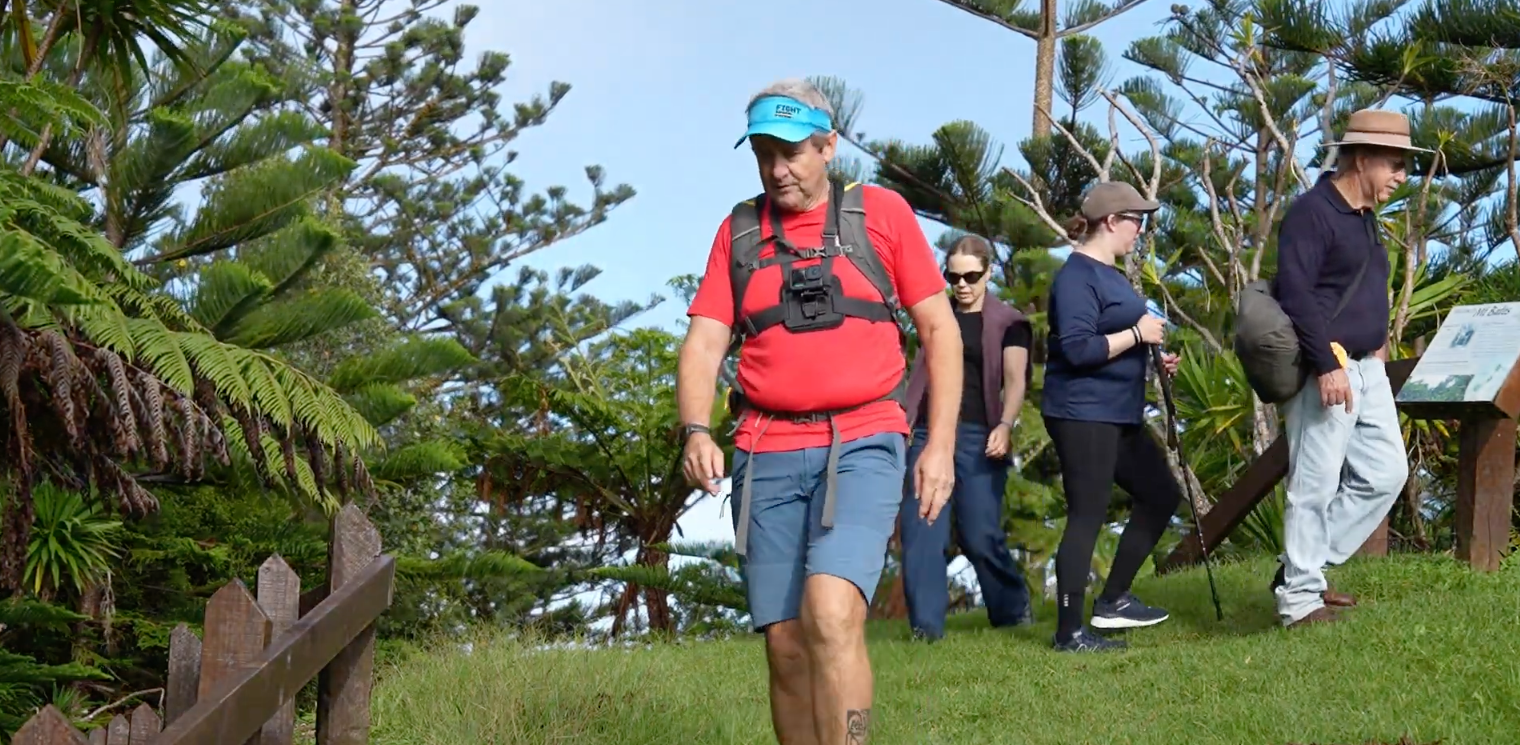 Howard sharing stories of Norf'k culture on the trail