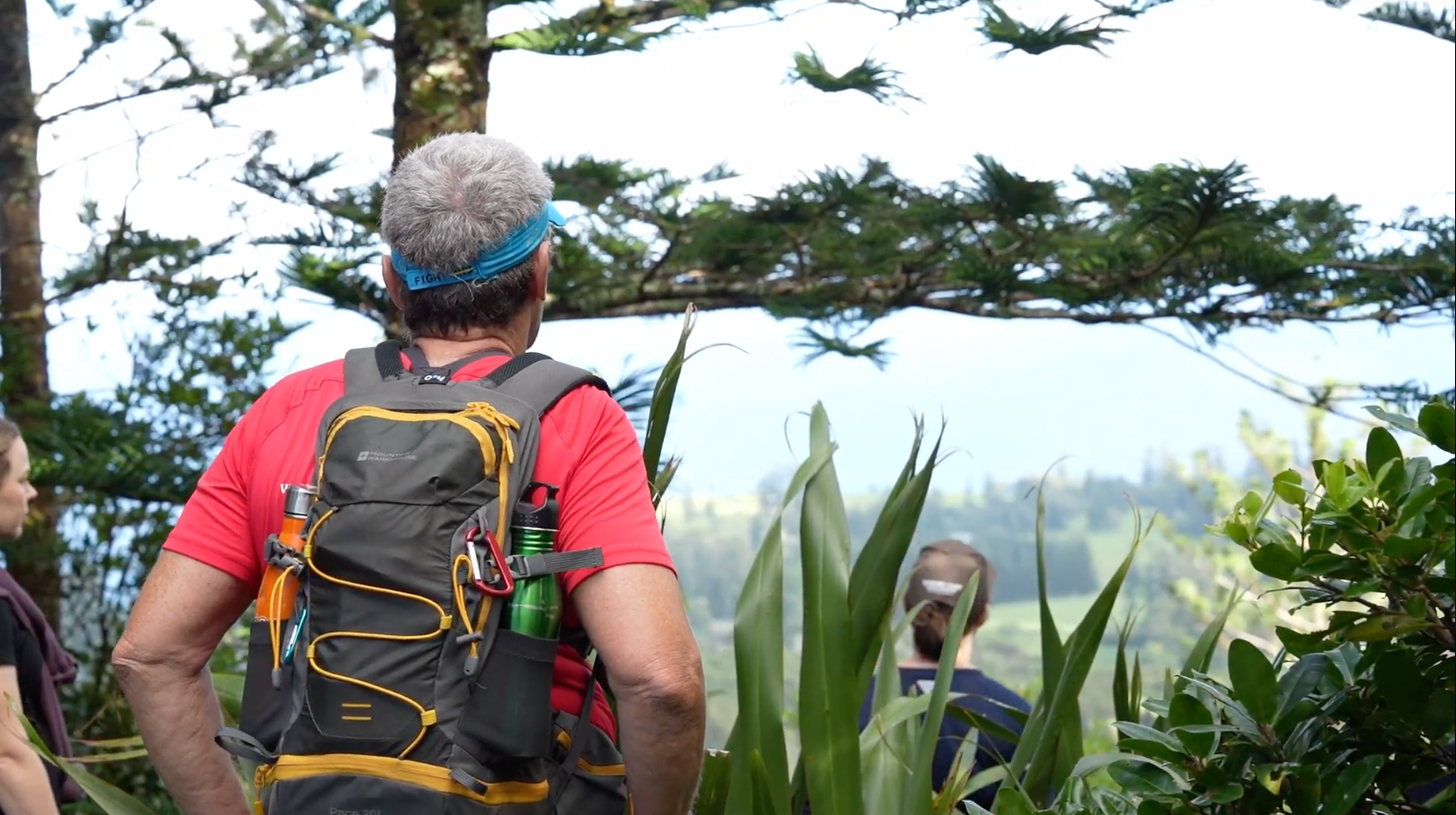 Setting out on the trail with Howard